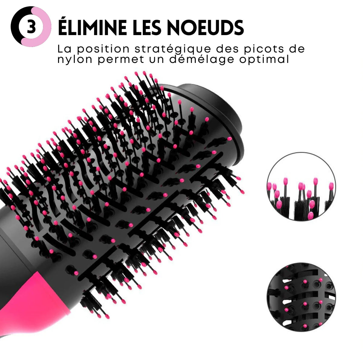 Brosse Soufflante, Chauffante et Lissante 3 en 1